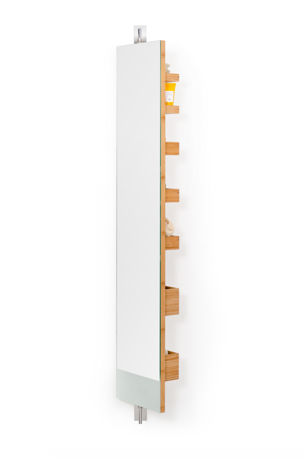 Bamboo Rotating Wall Cabinet with Mirror | Wireworks Arena 1400 | Woodfurniture.com