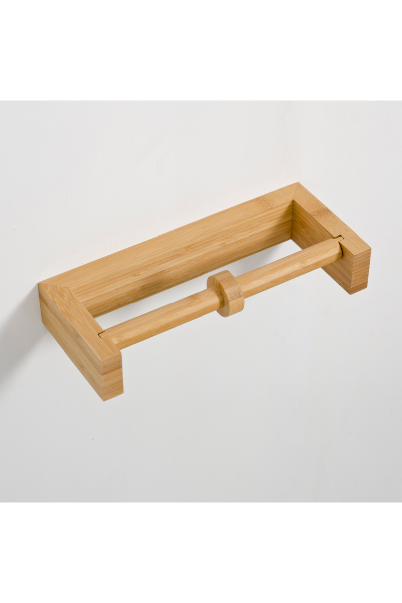 Bamboo Wall Double Toilet Roll Holder | Wireworks | Woodfurniture.com