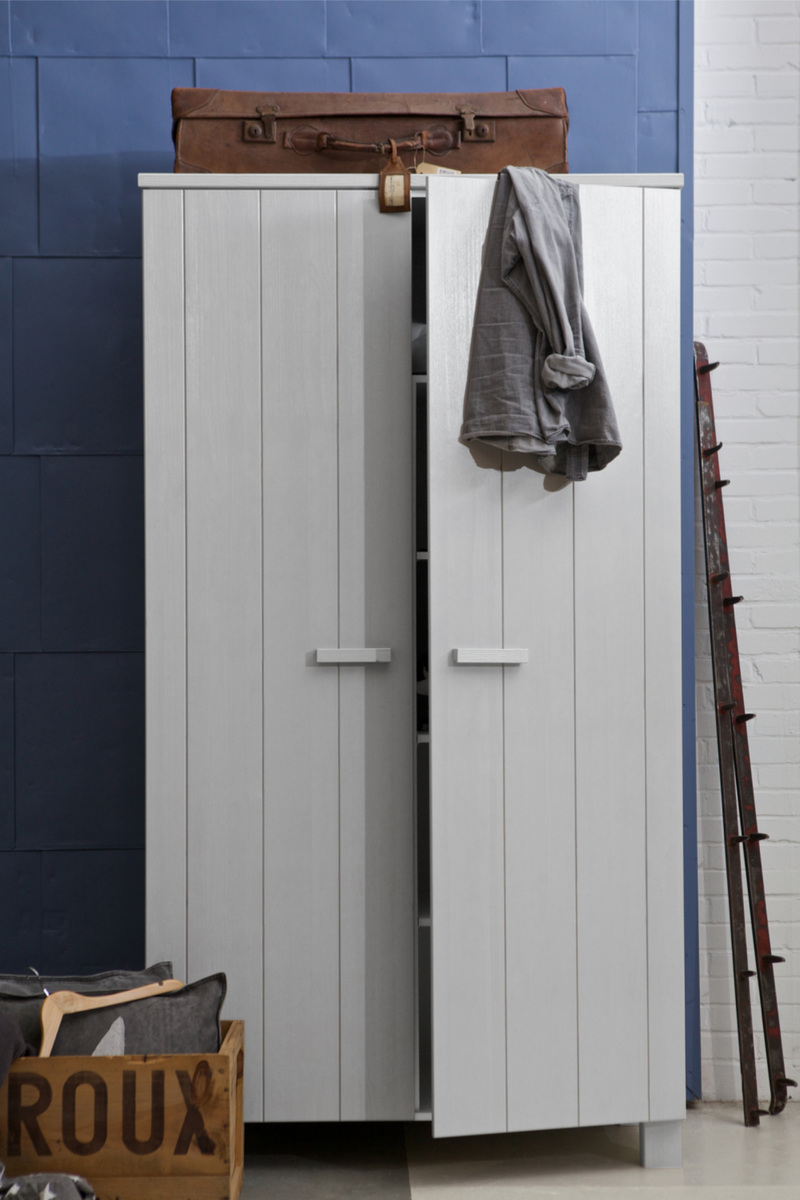 Gray Brushed Wardrobe Cabinet | Woood Dennis | Woodfurniture.com