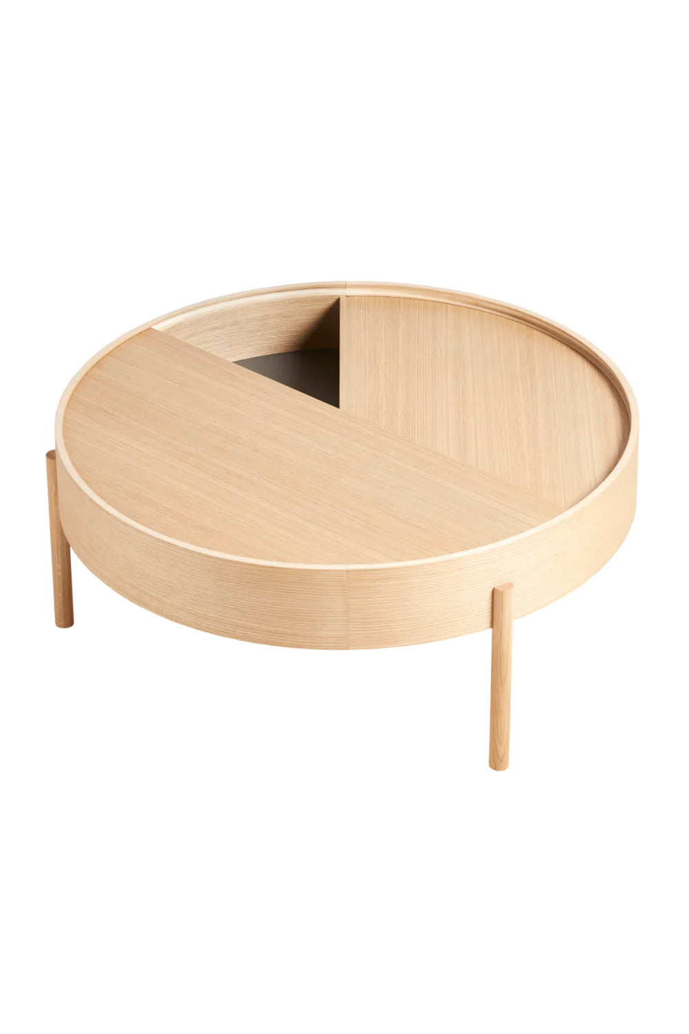 Contemporary Round Coffee Table L | WOUD Arc | Woodfurniture.com