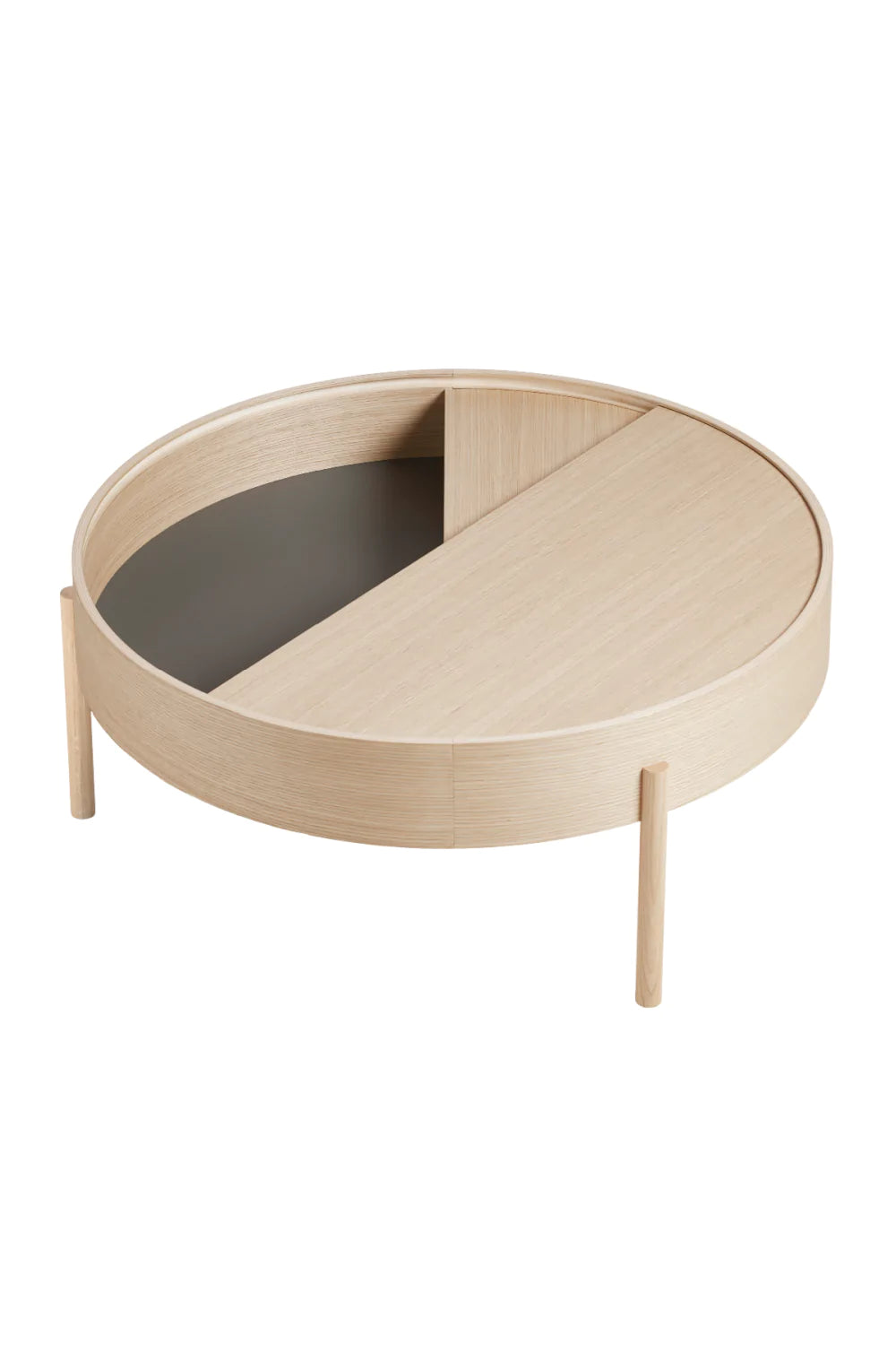 Contemporary Round Coffee Table L | WOUD Arc | Woodfurniture.com