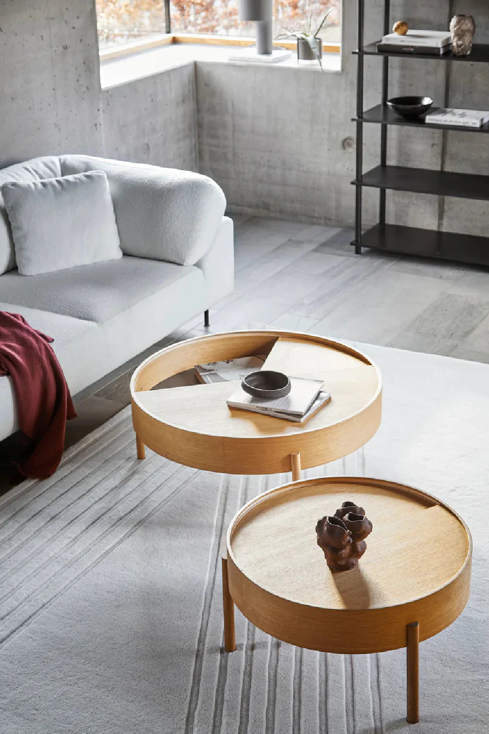 Contemporary Round Coffee Table L | WOUD Arc | Woodfurniture.com