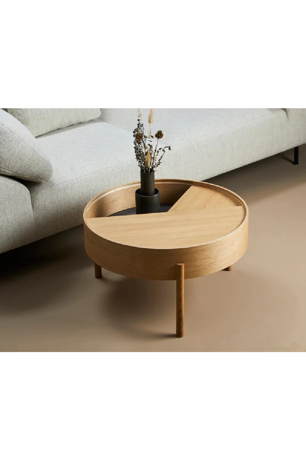 Contemporary Round Coffee Table M | WOUD Arc | Woodfurniture.com