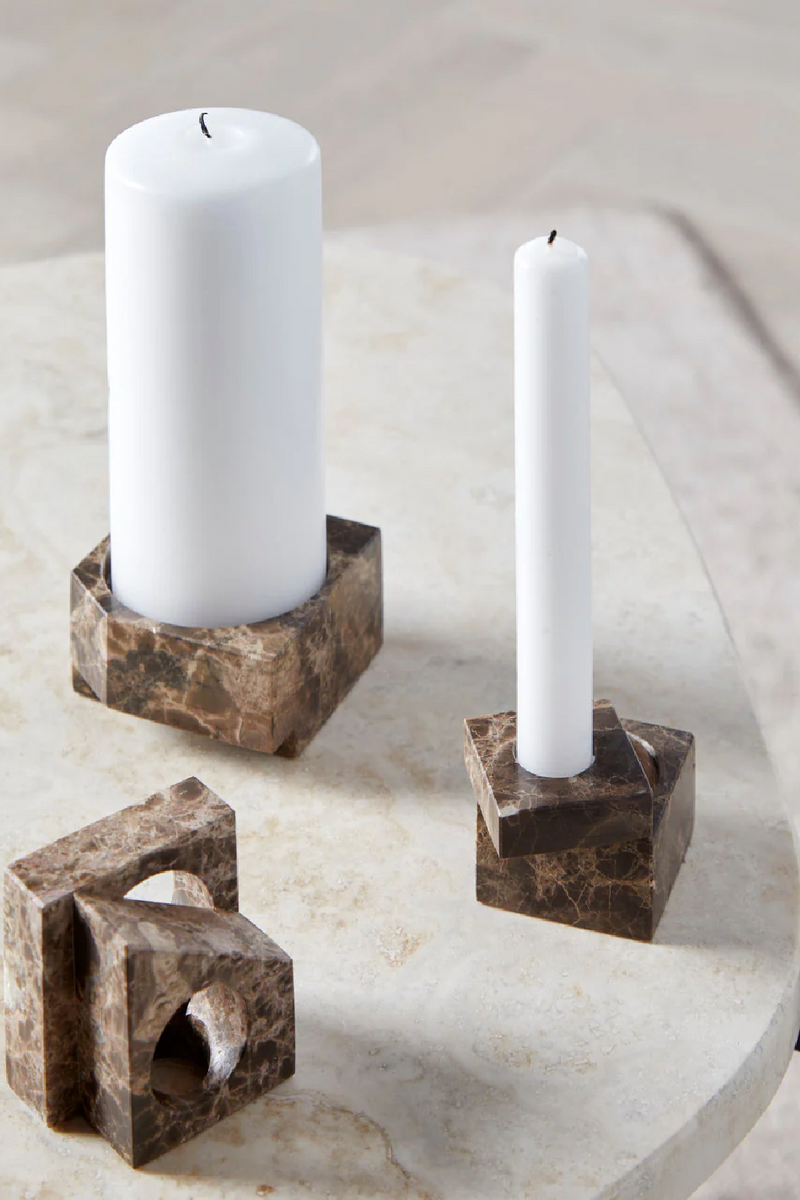 Marble Contemporary Candle Holder | WOUD Jeu De Dés 3 | Woodfurniture.com