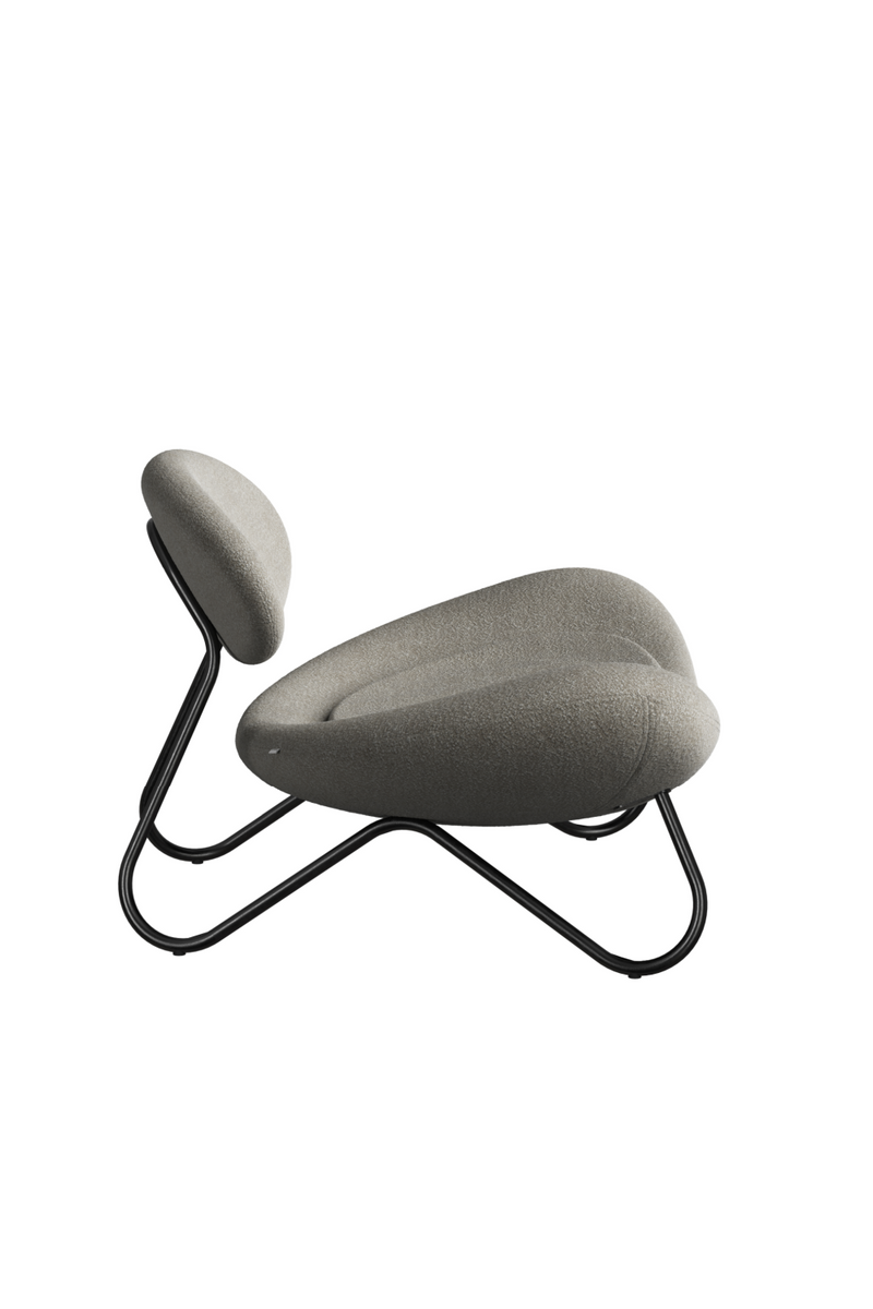 Black Framed Bouclé Lounge Chair | WOUD Meadow | Woodfurniture.com
