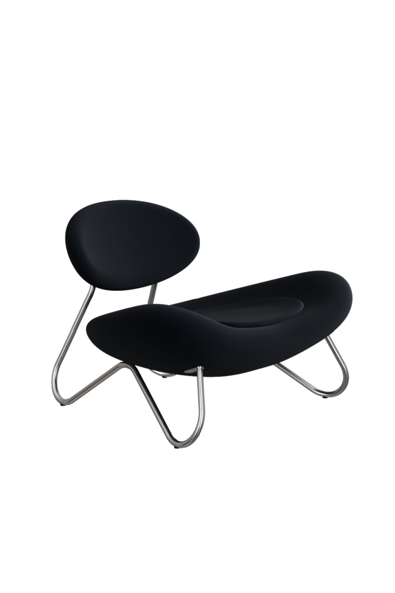 Brushed Steel Framed Lounge Chair | WOUD Meadow | Woodfurniture.com