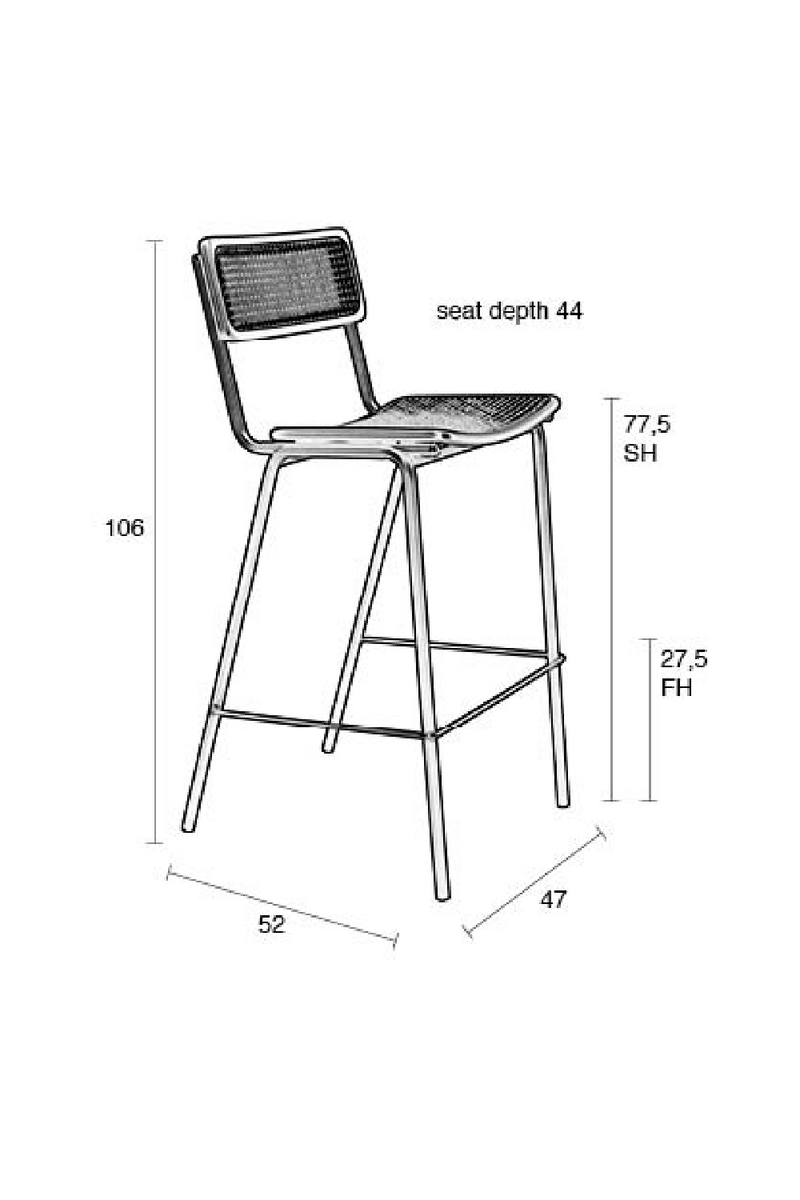 Natural Black Barstools (2) | Zuiver Jort | Woodfurniture.com