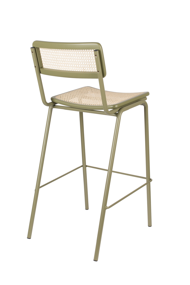 Wood Framed Rattan Bar Stools (2) | Zuiver Jort | Woodfurniture.com