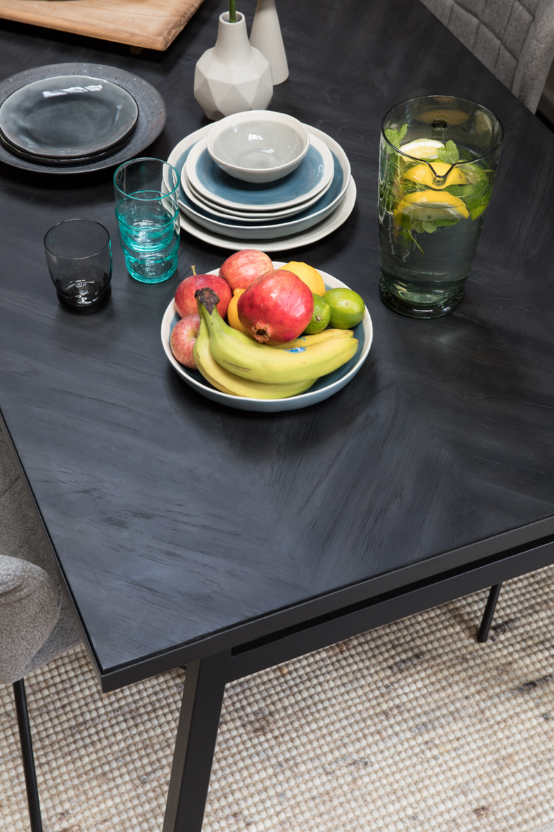Rectangular Black Herringbone Dining Table (S) | Zuiver Seth | Woodfurniture.com
