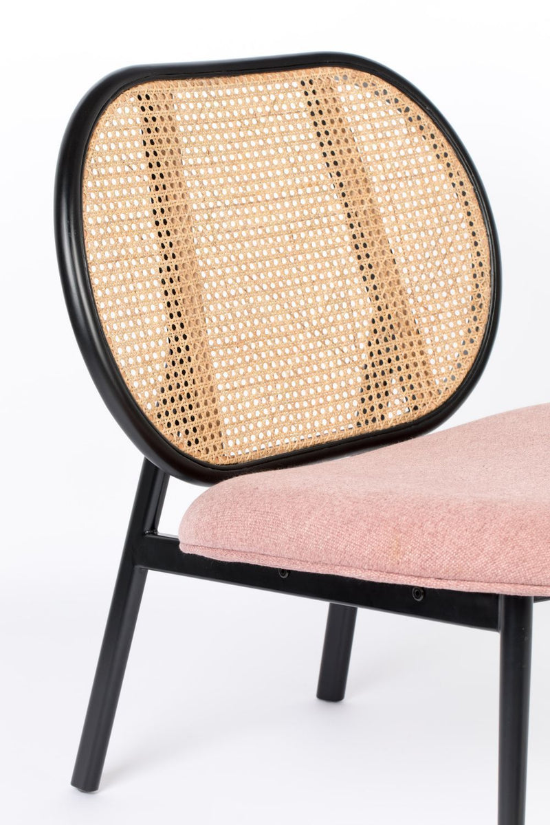 Pink Rattan Lounge Chair | Zuiver Spike | Woodfurniture.com