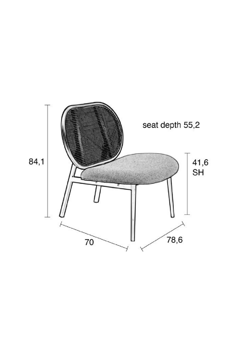 Gray Rattan Lounge Chair | Zuiver Spike | OROA TRADE
