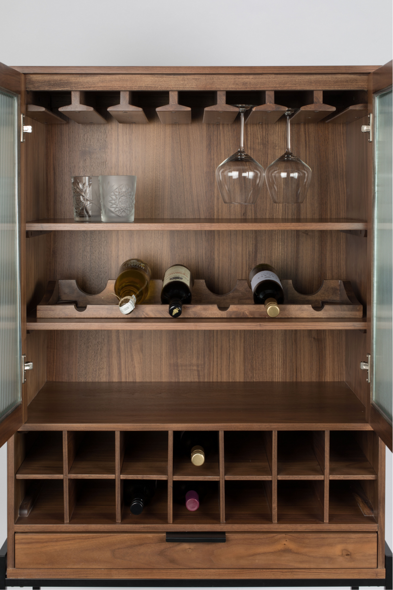 Brown Walnut Wine Cabinet | Zuiver Travis | Woodfurniture.com