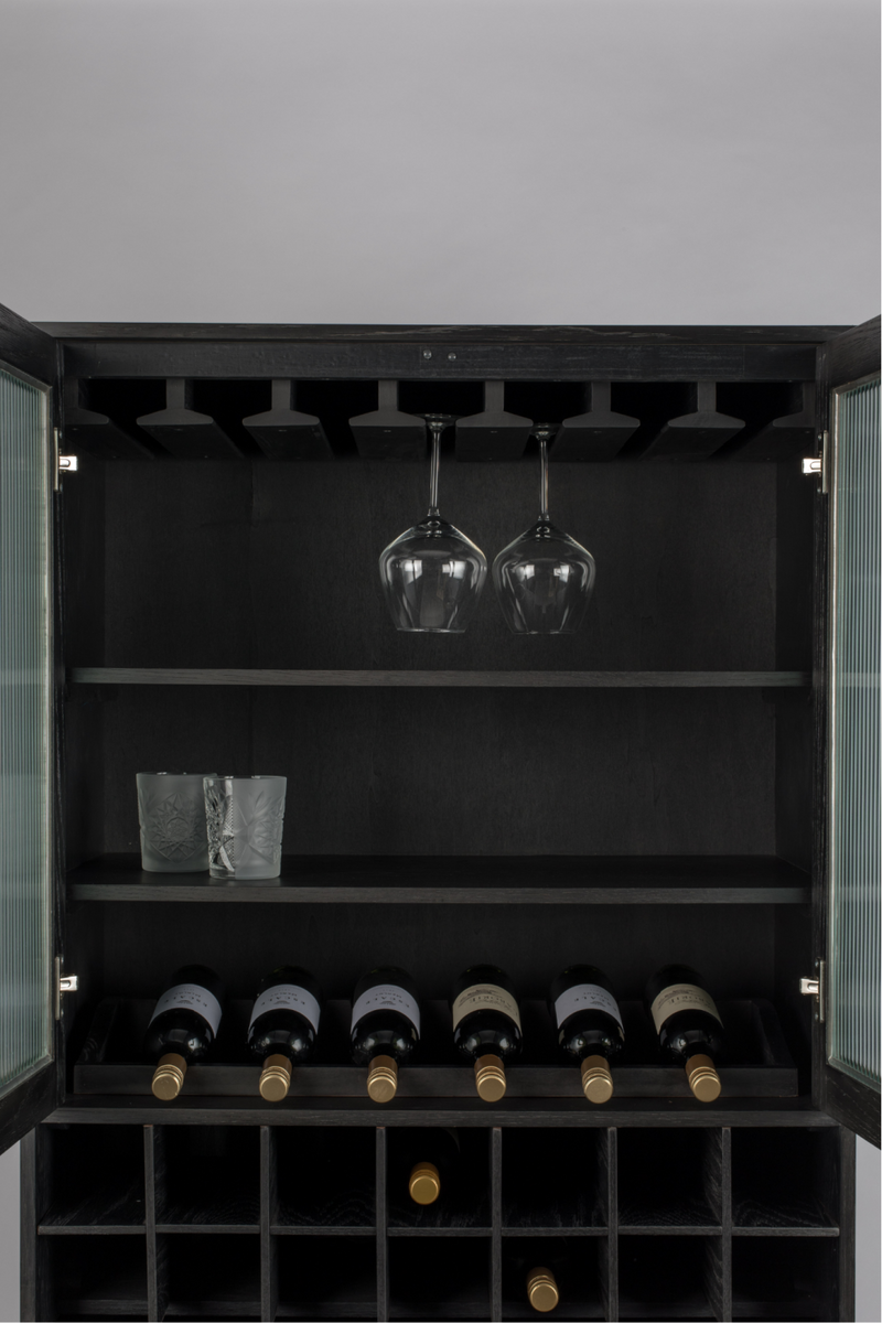 Black Oak Wine Cabinet | Zuiver Travis | OROA TRADE