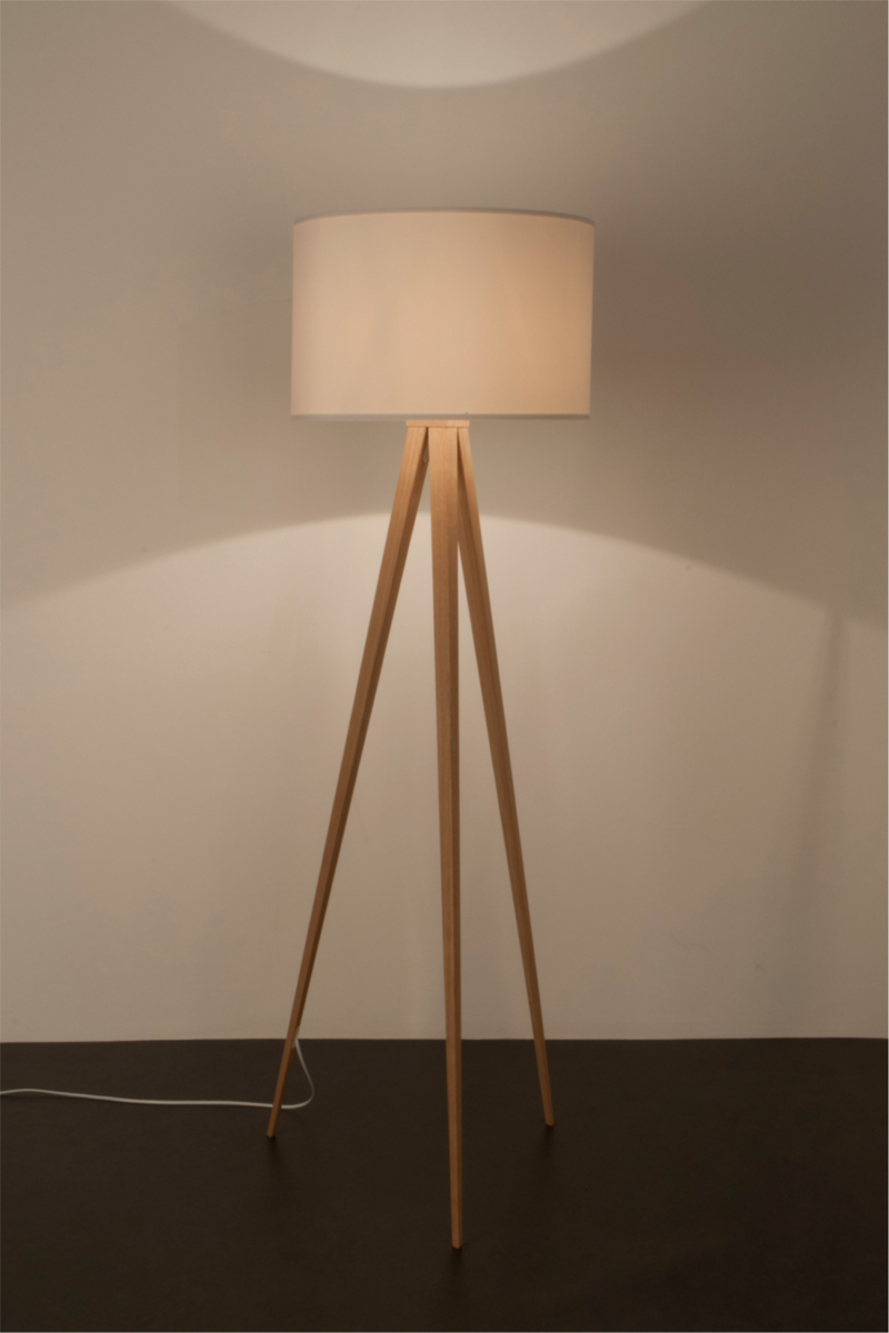 White Wooden Floor Lamp | Zuiver Tripod Wood | Woodfurniture.com