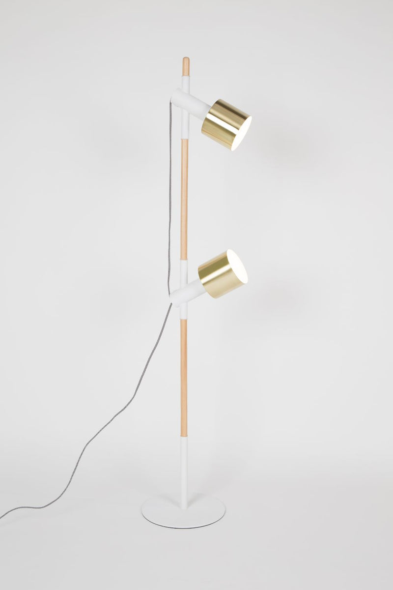 White-Gold Spotlight Floor Lamp | Zuiver Ivy | Woodfurniture.com