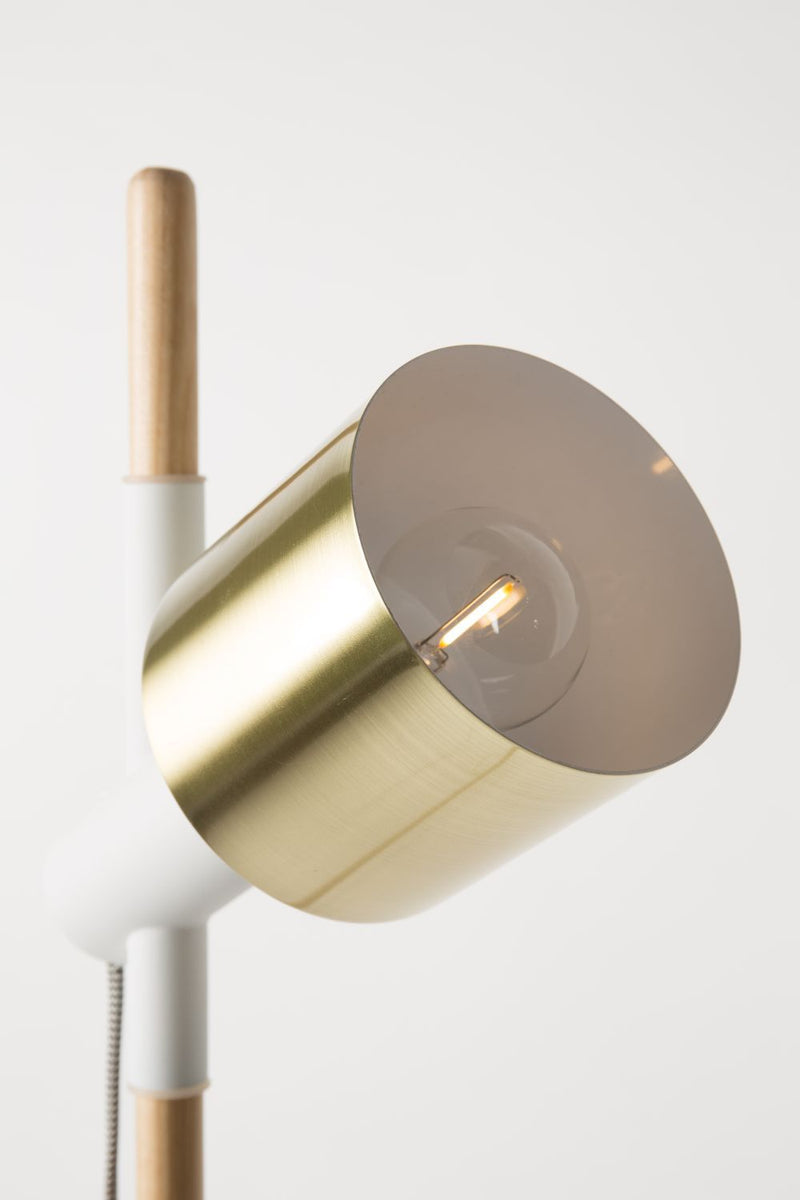White-Gold Spotlight Floor Lamp | Zuiver Ivy | Woodfurniture.com