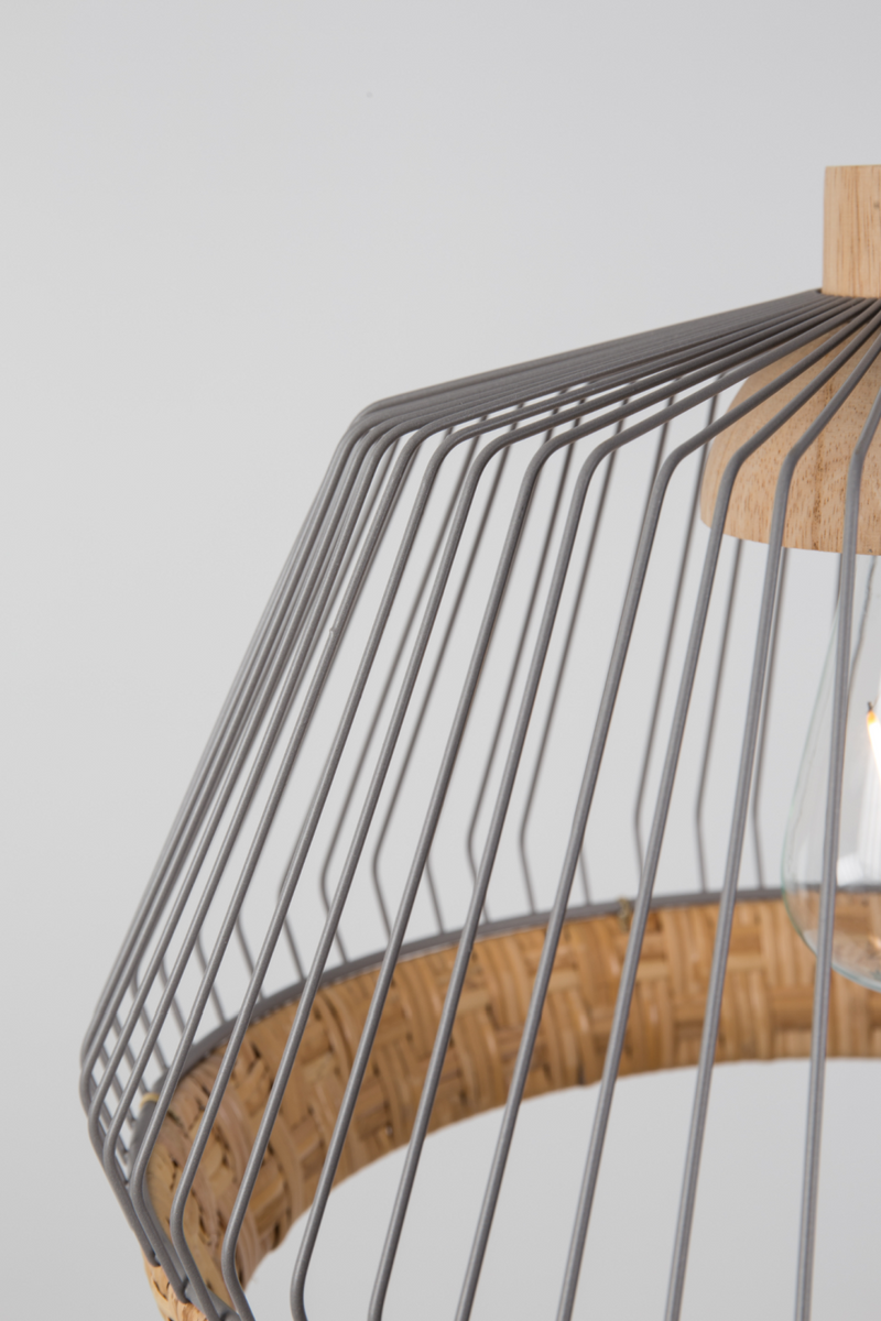 Gray Wide Cage Pendant Lamp | Zuiver Birdy | Woodfurniture.com