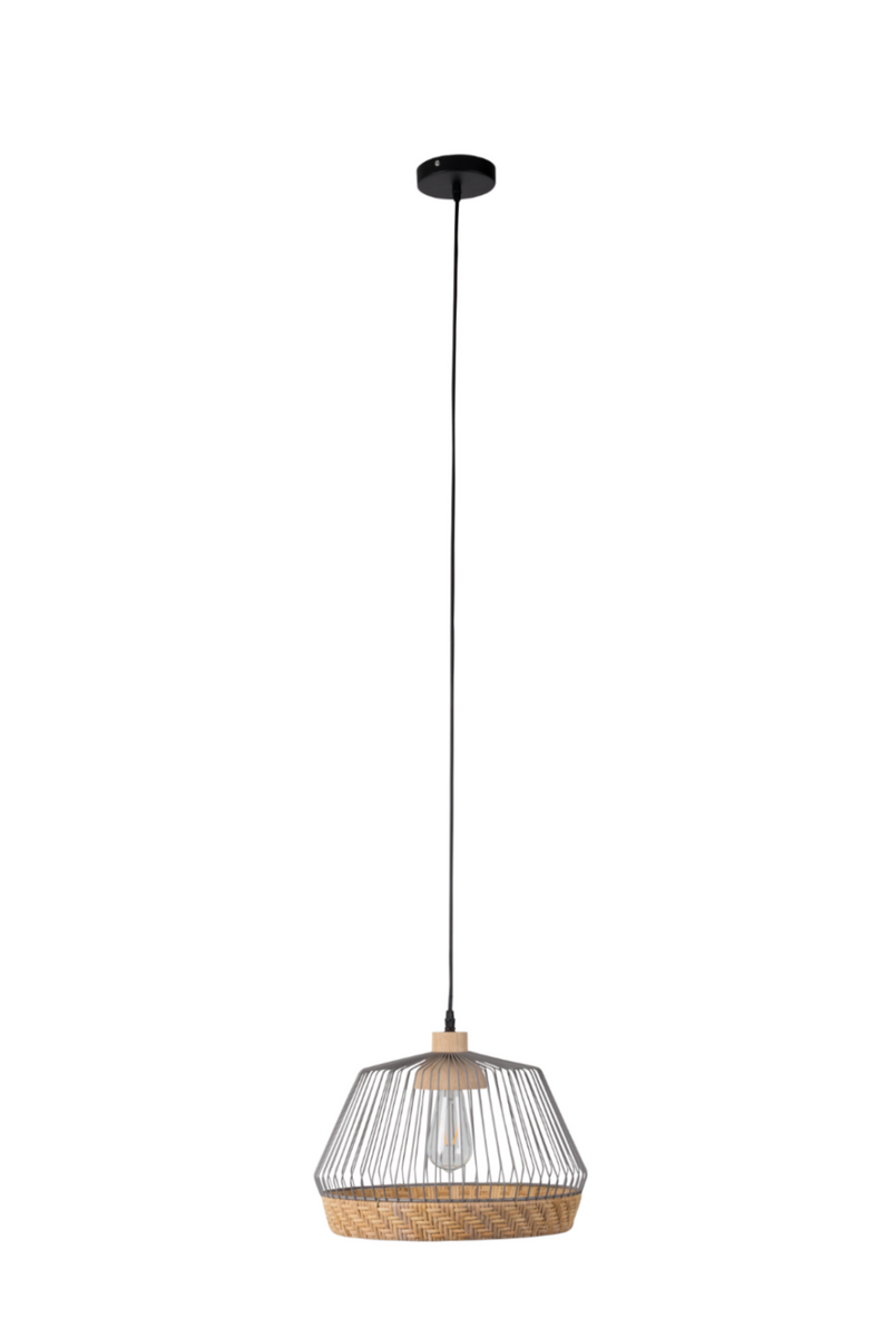 Gray Wide Cage Pendant Lamp | Zuiver Birdy | Woodfurniture.com