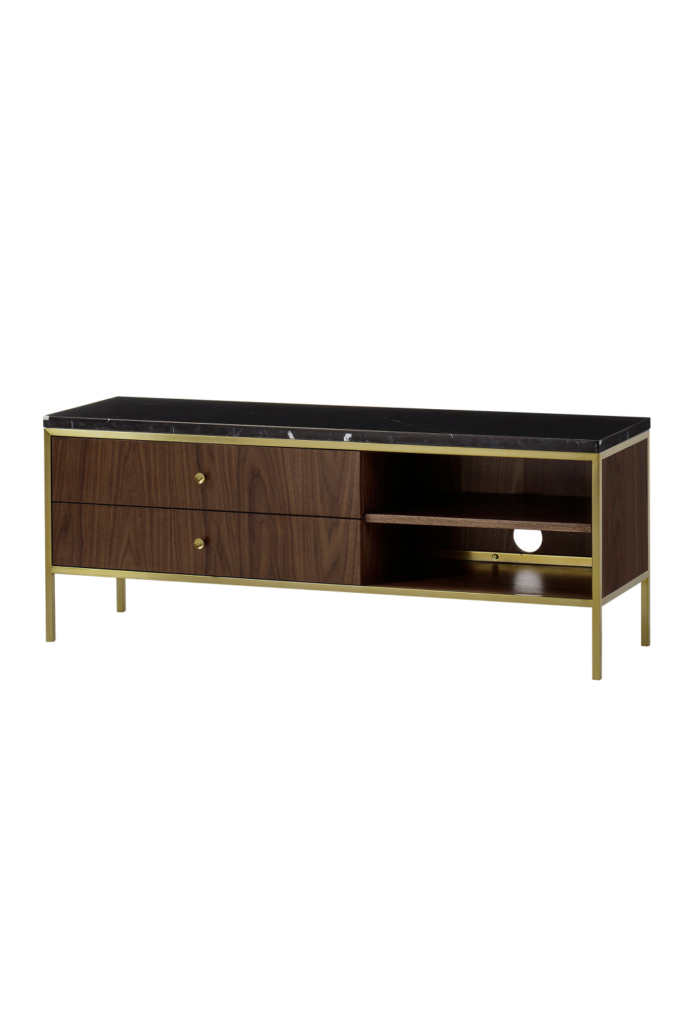 Wooden Media Unit with Marble Top S | Andrew Martin Chester | Woodfurniture.com