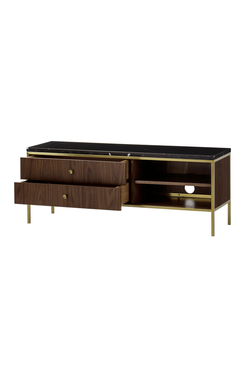 Wooden Media Unit with Marble Top S | Andrew Martin Chester | Woodfurniture.com