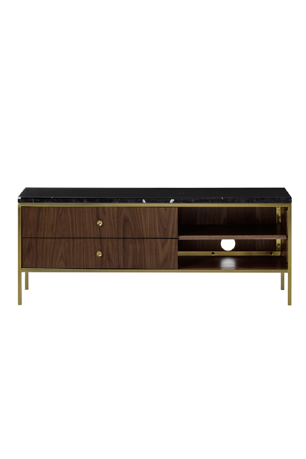 Wooden Media Unit with Marble Top S | Andrew Martin Chester | Woodfurniture.com