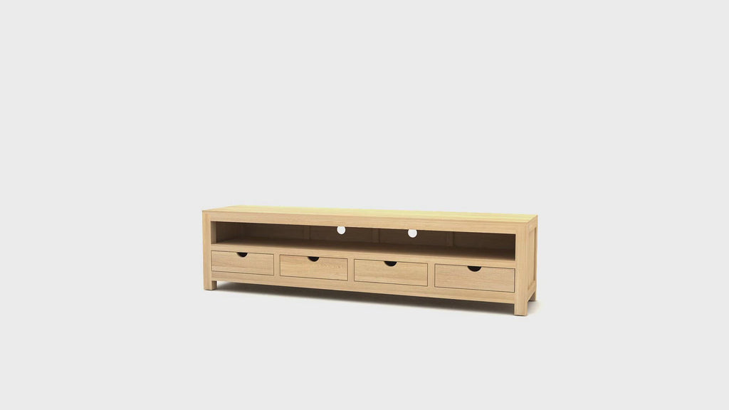 Solid Oak 4-Drawer TV Stand | Tikamoon Oliver | Woodfurniture.com