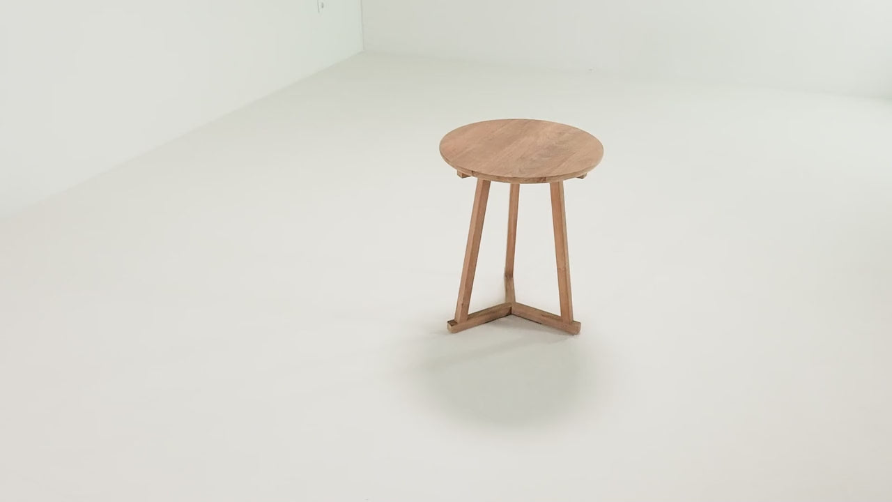 Minimalist Round Side Table | Ethnicraft Tripod | Woodfurniture.com